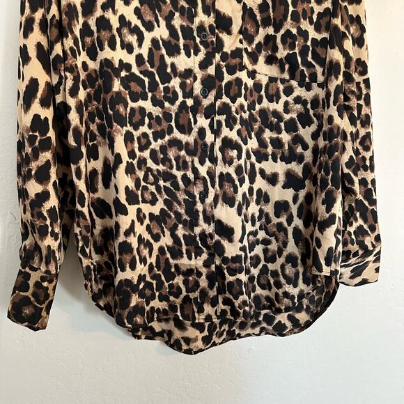 Nasty Gal Cheetah Print Button Up Blouse Size 6 - Picture 5 of 7